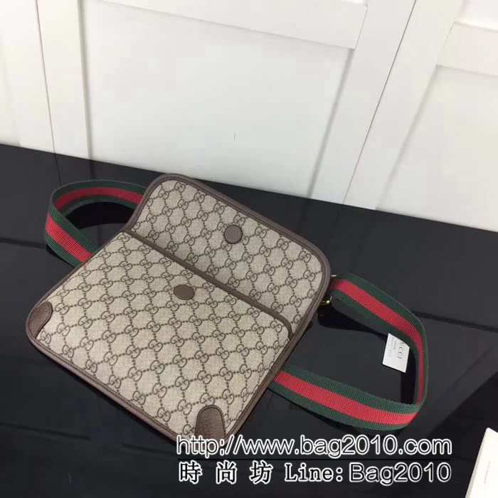 GUCCI古馳原單 新款專櫃品質高仿原單貨實物實拍493930 啡pvc啡皮腰包 HY1090